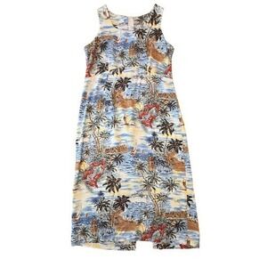 VTG Hilo Hattie Sleeveless Knee Length Hawaiian Dress Sz 12 Diamond Head Aloha